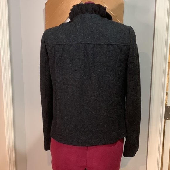 Ruffle detail J. Crew pea coat - Picture 4 of 9